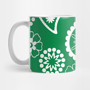 Mandala Pattern Green and White Halloween Fall Autumn Season Mug